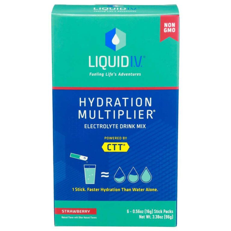 Liquid IV Hydration Multiplier Strawberry Electrolyte Drink Mix, 0.56 Ounce – Case of 8